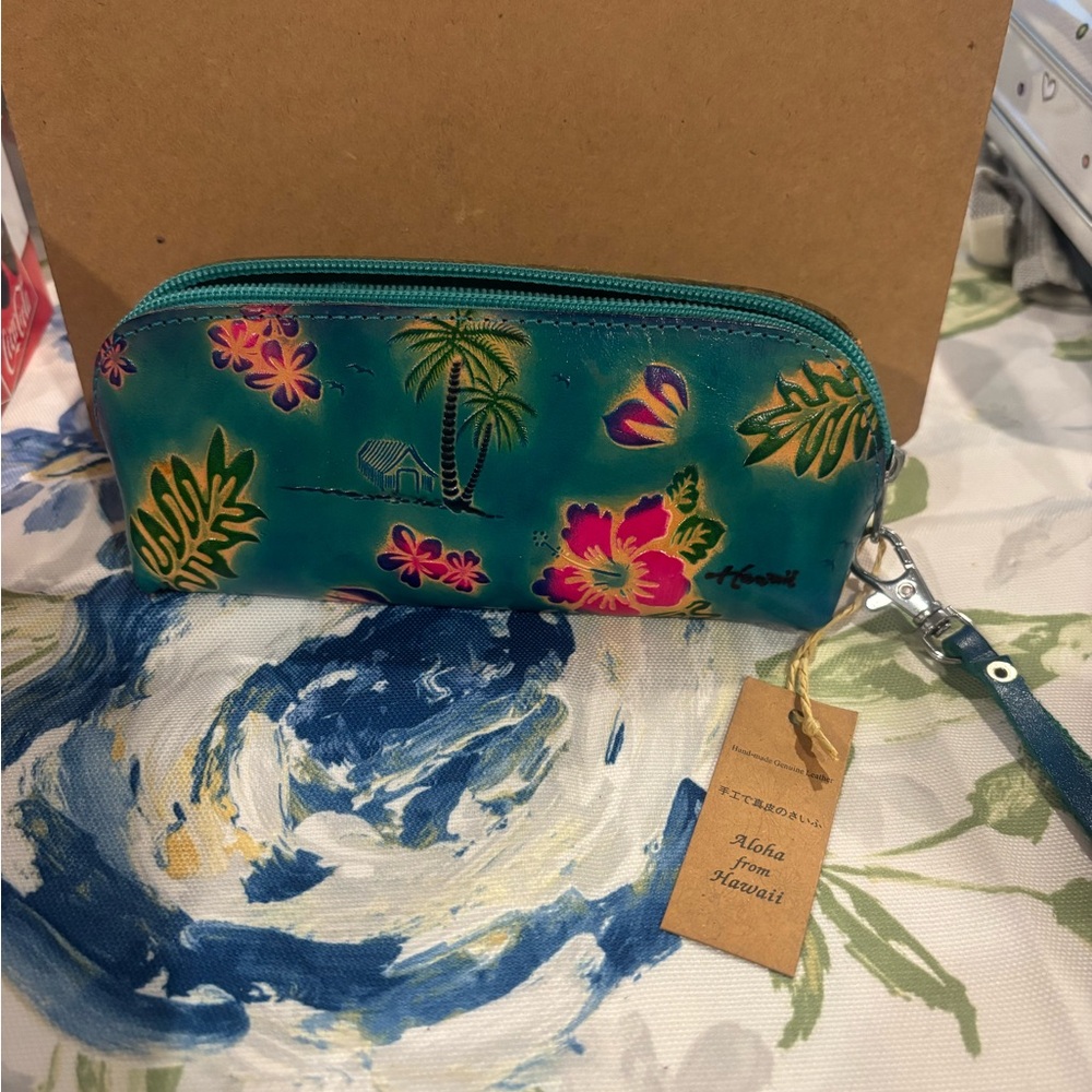 Leather Floral Handmade Hawaiian Small Eye/Sun Glasses Case